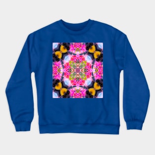 Pink flowers and honeybees meet. Crewneck Sweatshirt